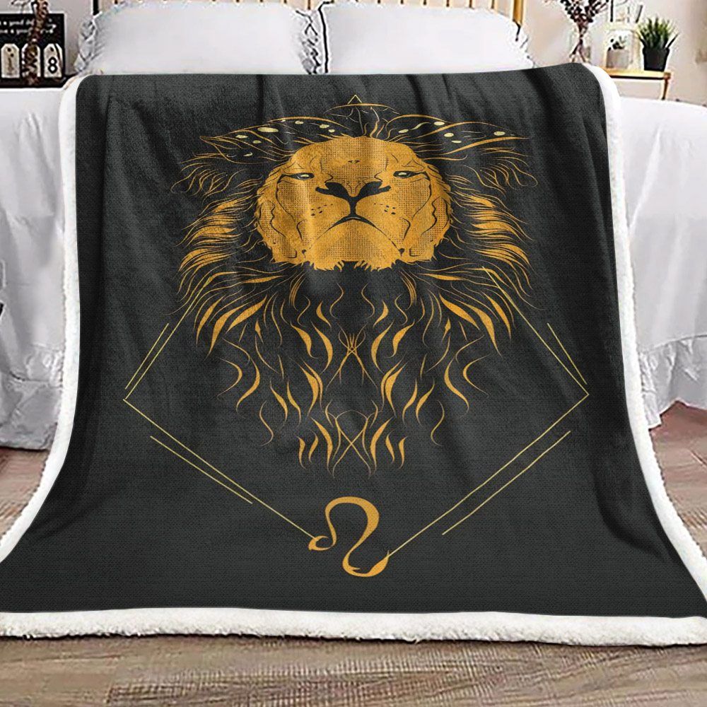 Lion Sherpa Fleece Blanket