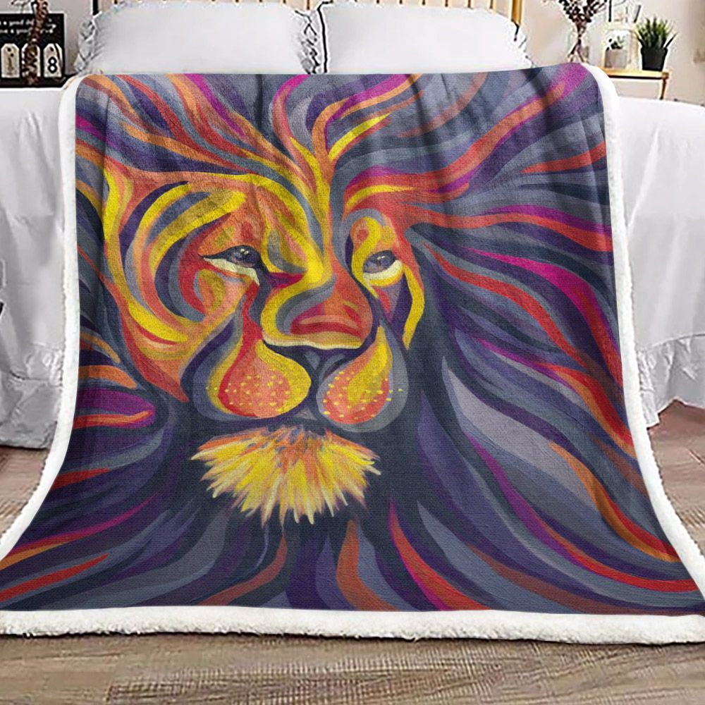 Lion Sherpa Fleece Blanket