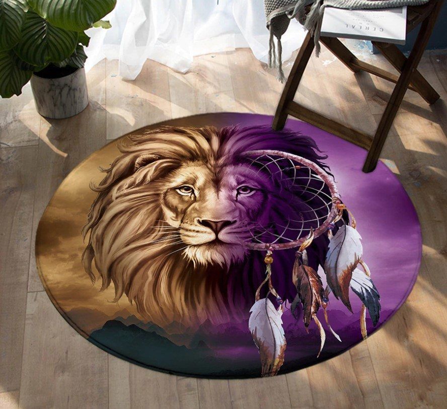 Lion Dreamcatcher Round Carpet