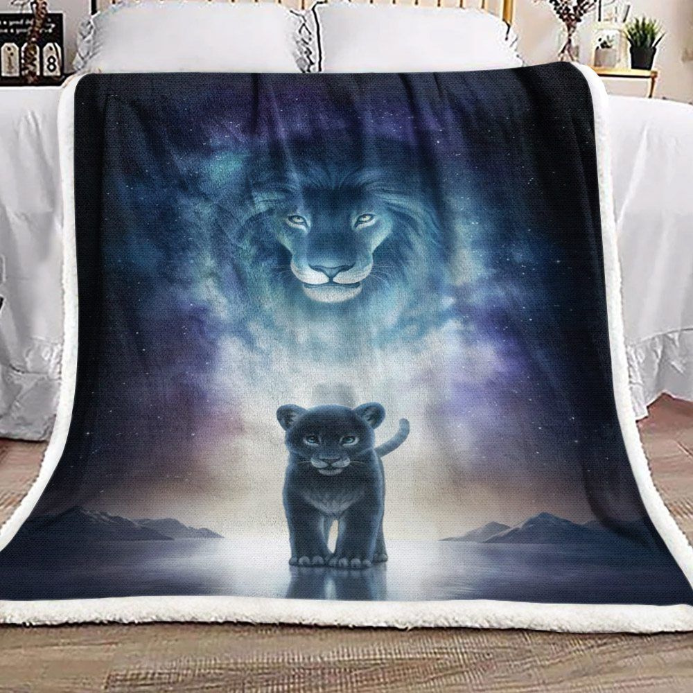 Lion Sherpa Fleece Blanket