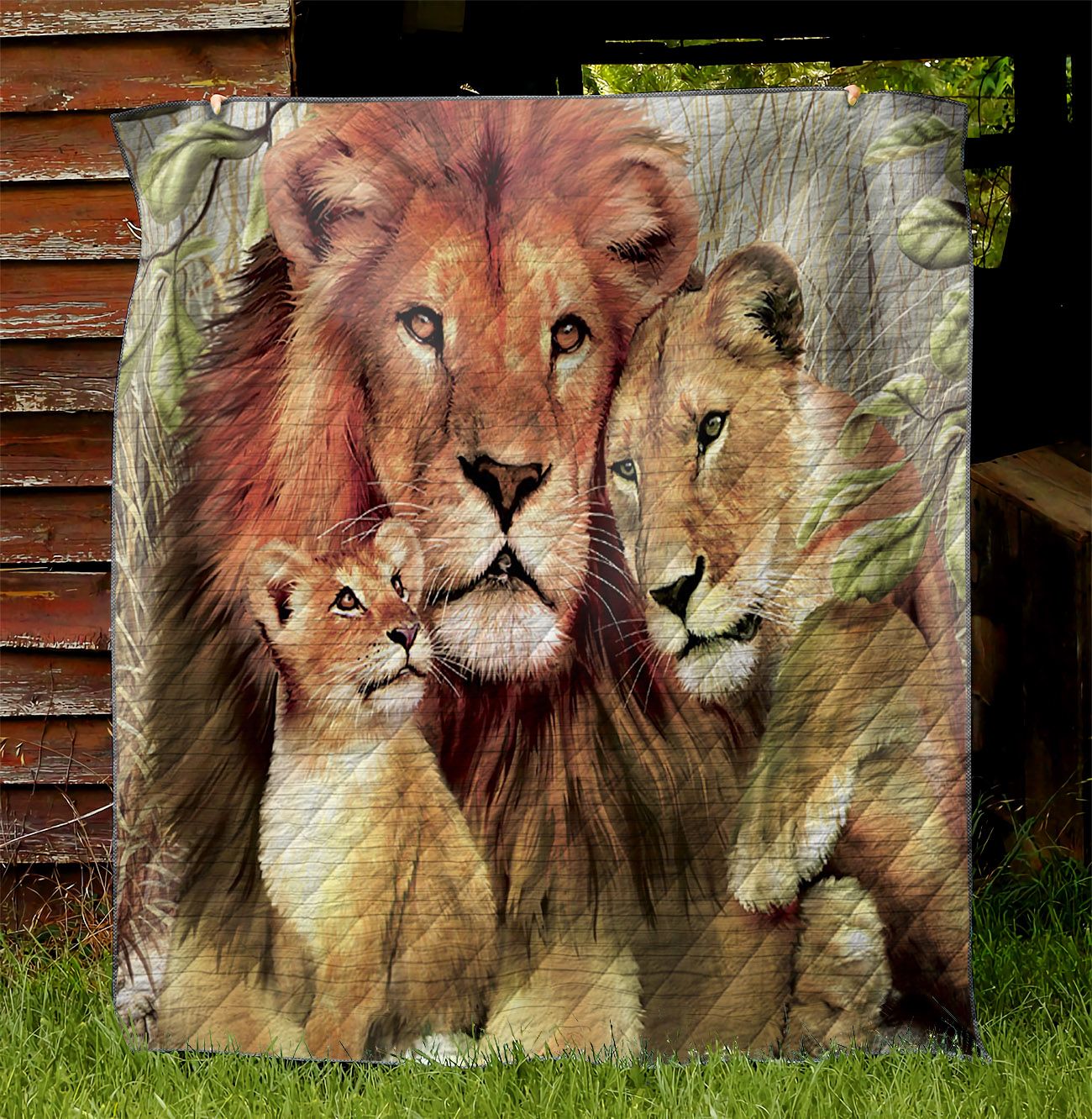 Lion Family NI1210088DT Quilt Blanket