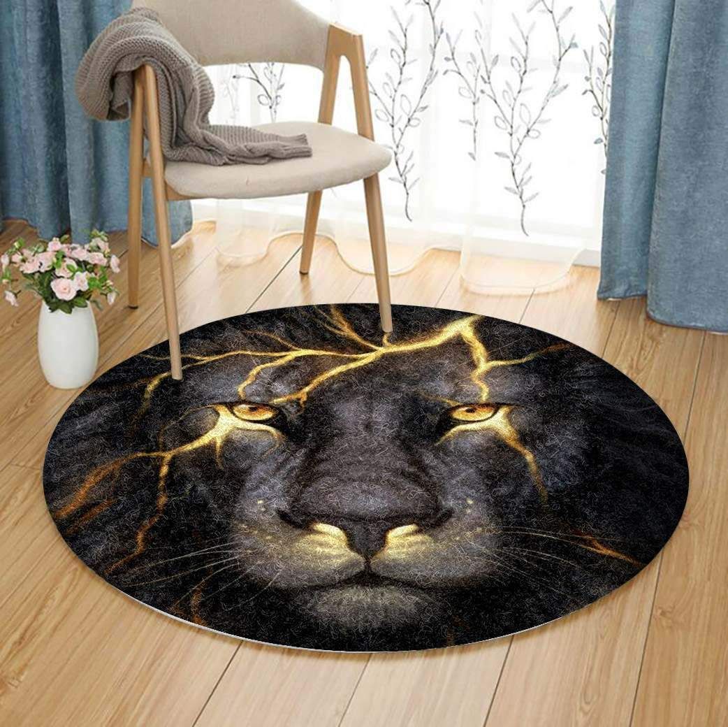 Lion Fire Round Carpet