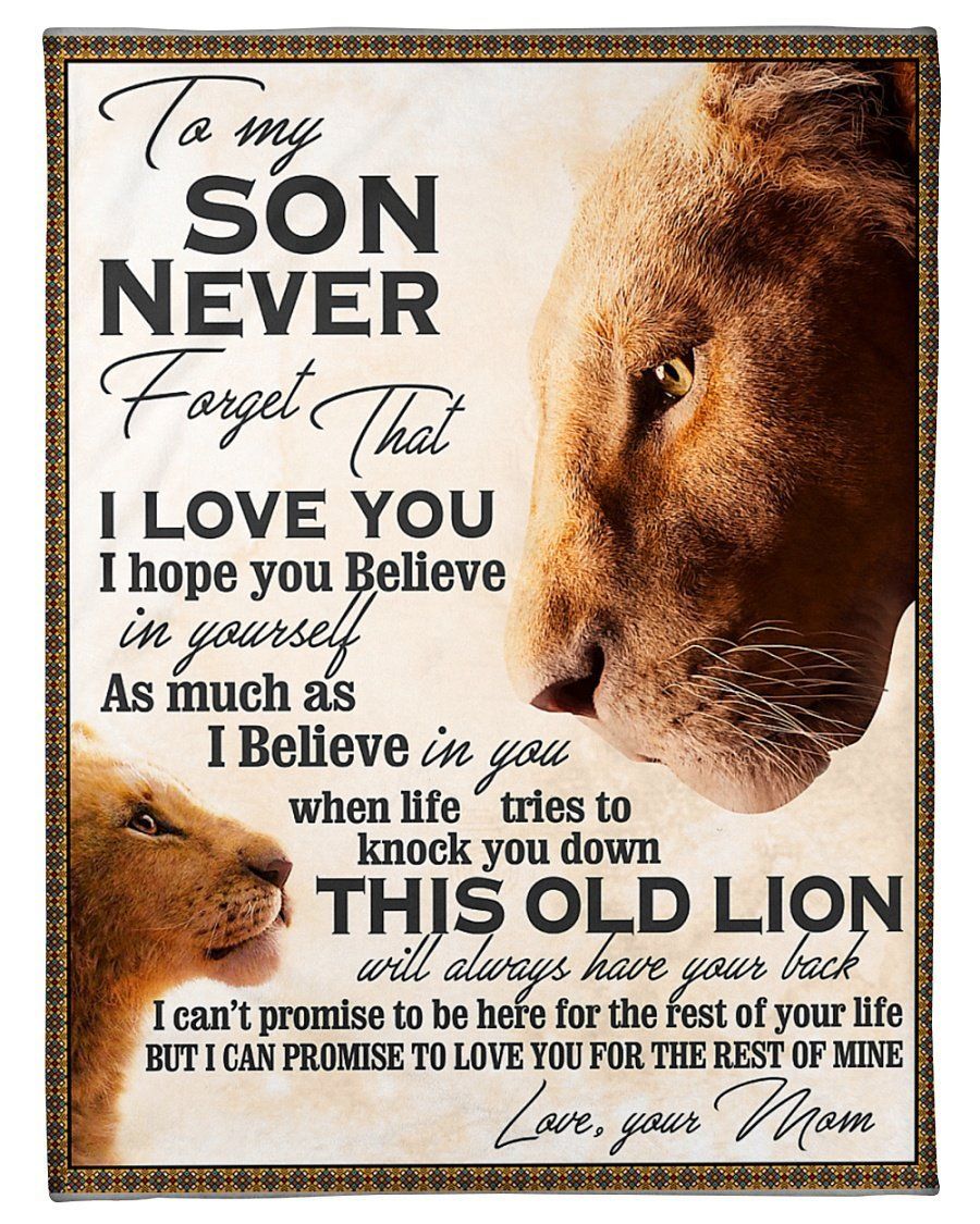 Lion Fleece Blanket Giving Son Believe In Yourself Fleece Blanket