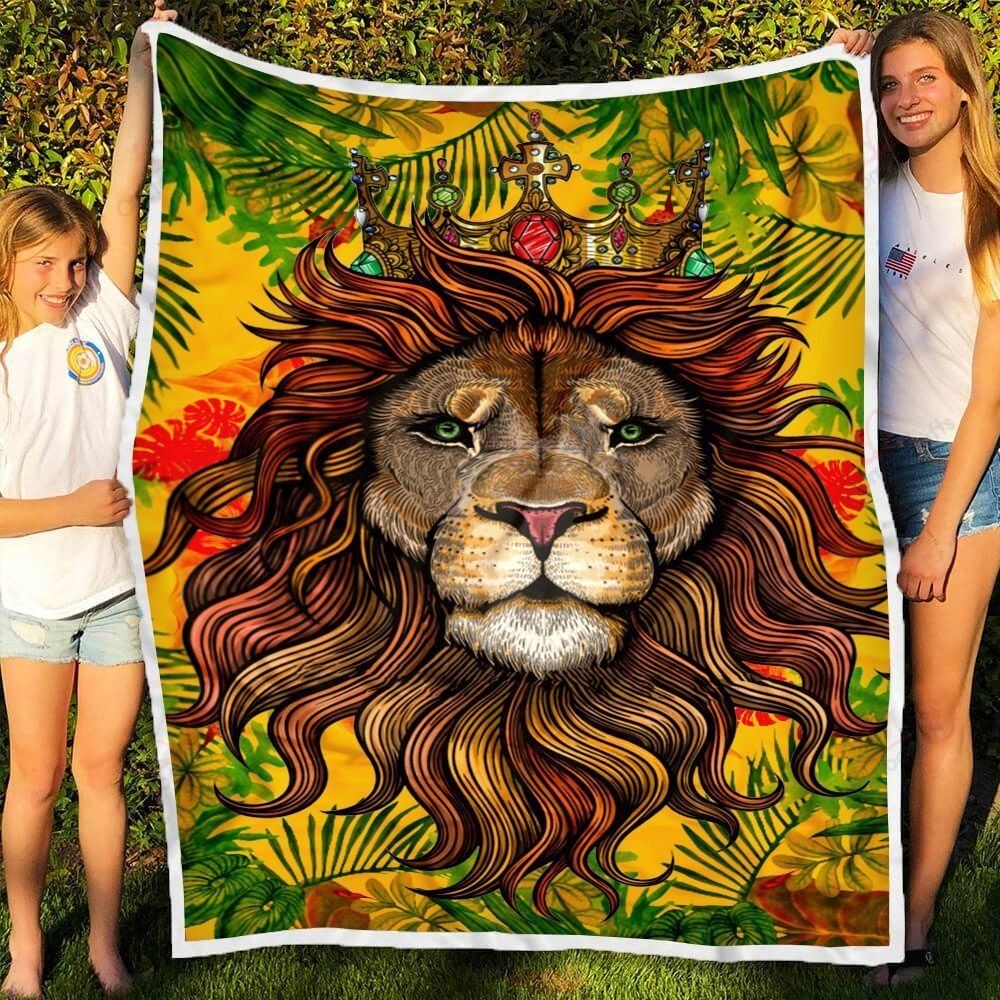 Lion Forest Fleece Blanket