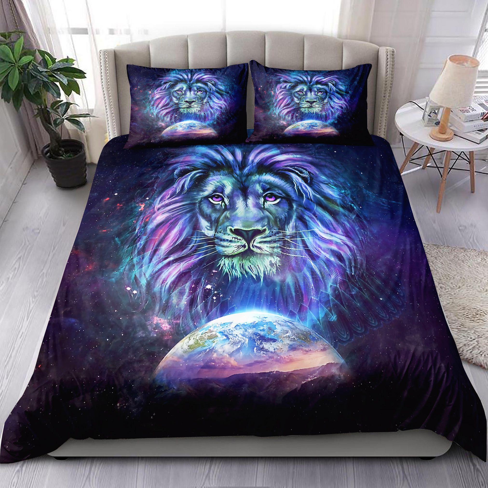 Lion Galaxy Art Bedding Set