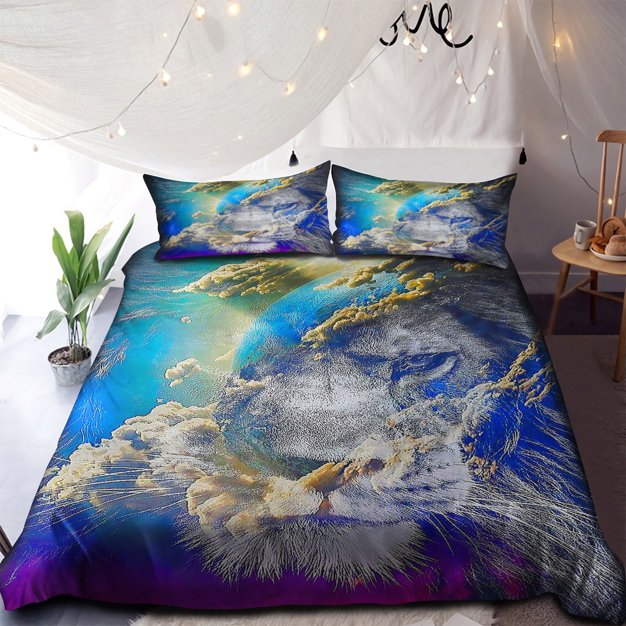 Lion Galaxy Bedding Set