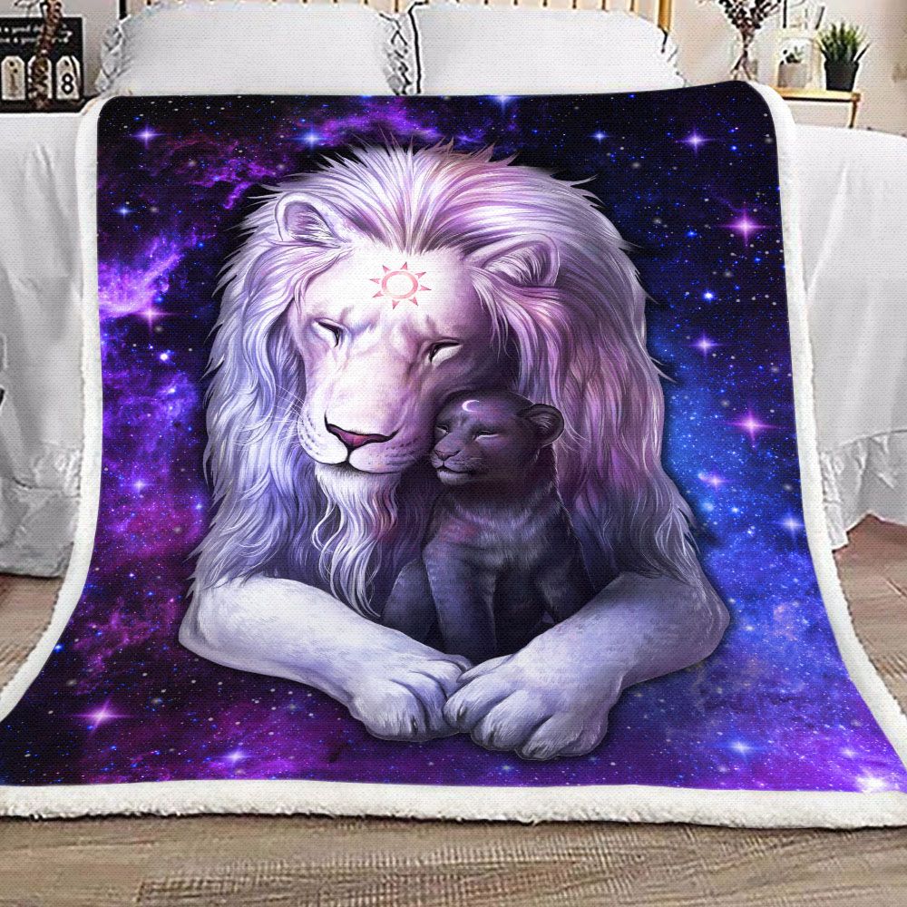 Lion Galaxy Fleece Blanket
