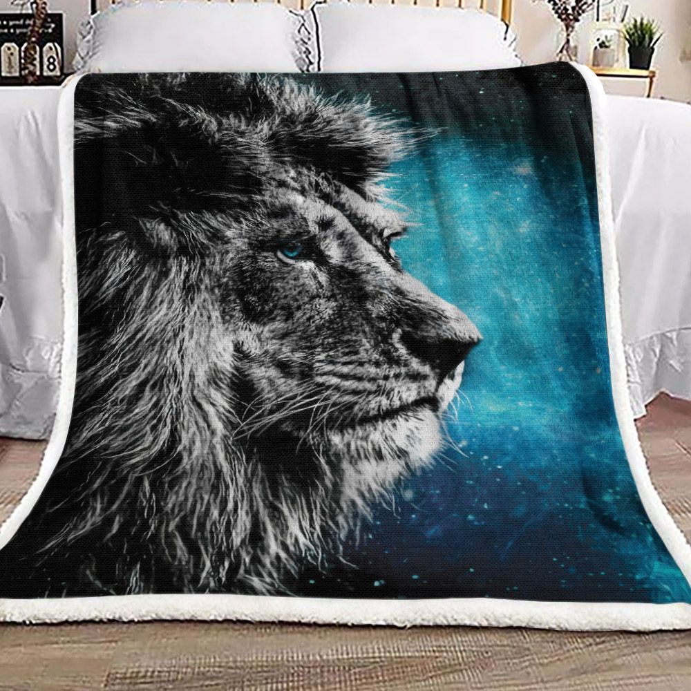Lion Galaxy Sherpa Fleece Blanket