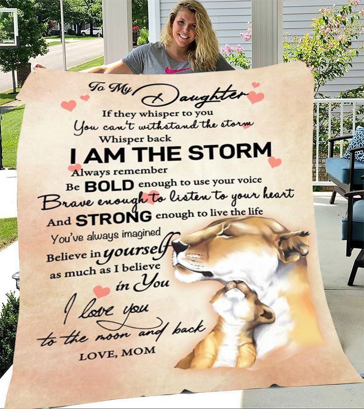 Lion Gift For Daughter Believe In Yourself Fleece Blanket