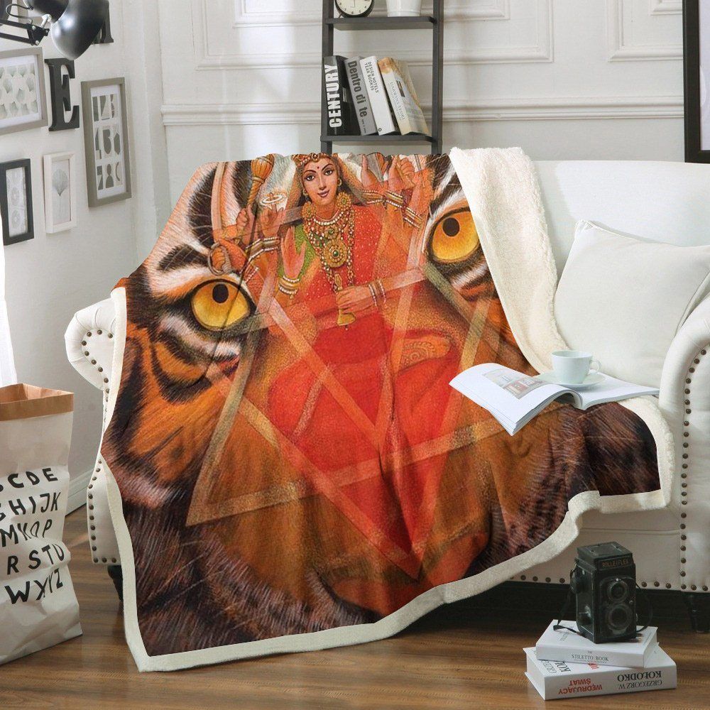 Lion God Sherpa Fleece Blanket