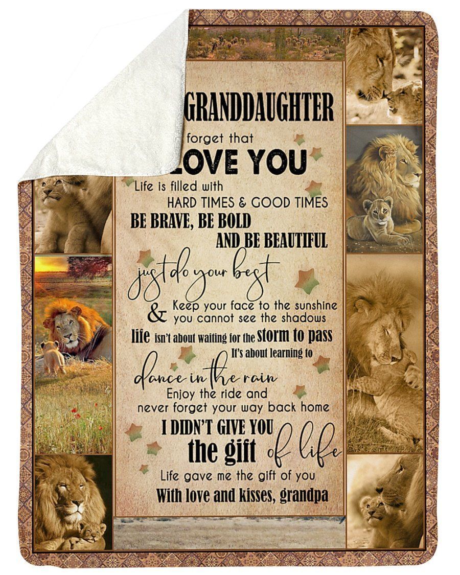 Lion Grandpa Hopes Granddaughter To Be Brave Be Bold And Be Beautiful Fleece Blanket
