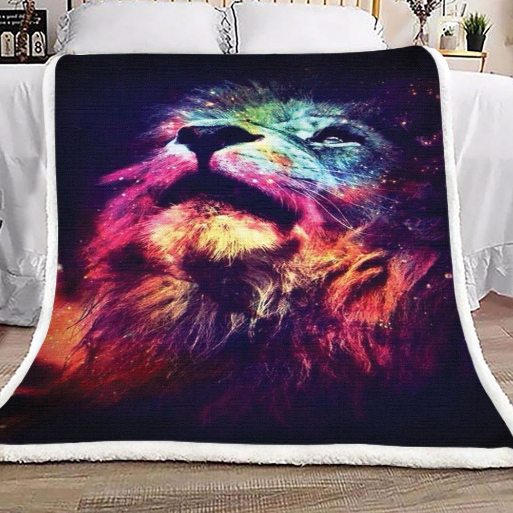 Lion Sherpa Fleece Blanket