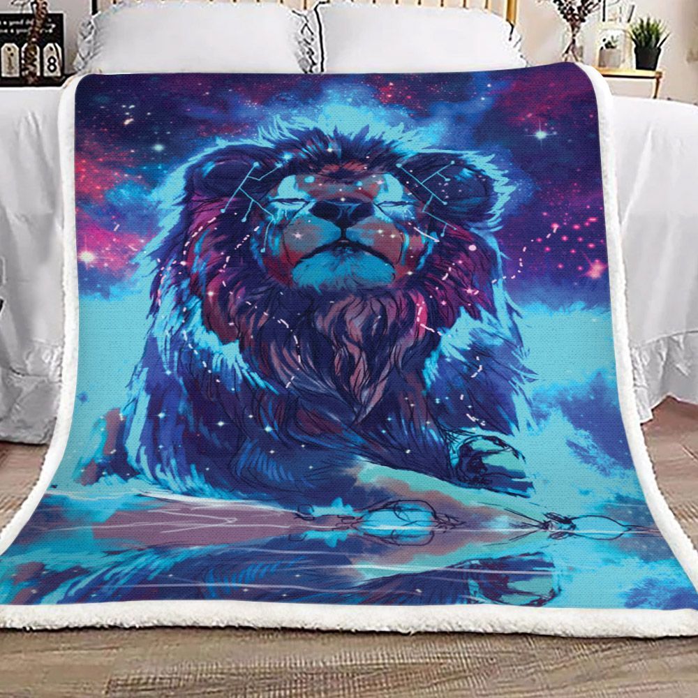 Lion Sherpa Fleece Blanket