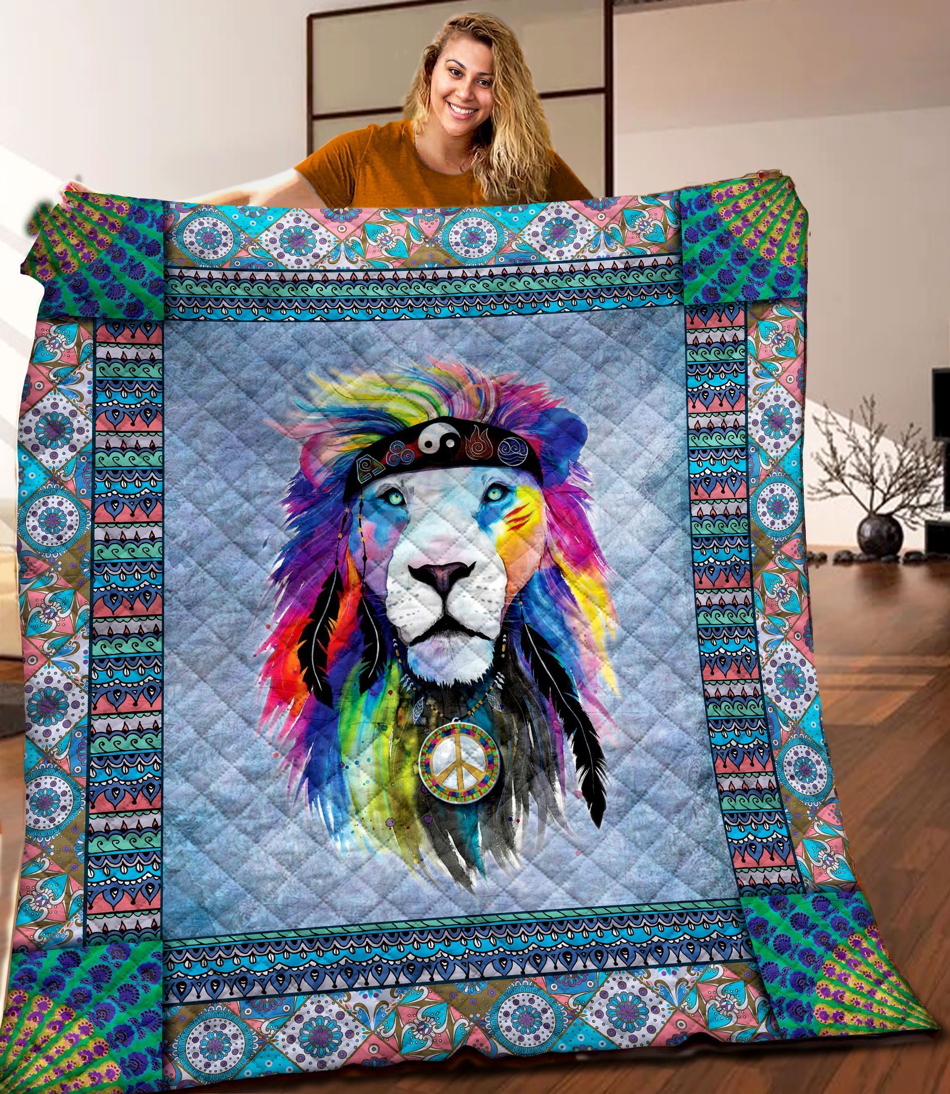 Lion Hippie Quilt Blanket C9B120336NA