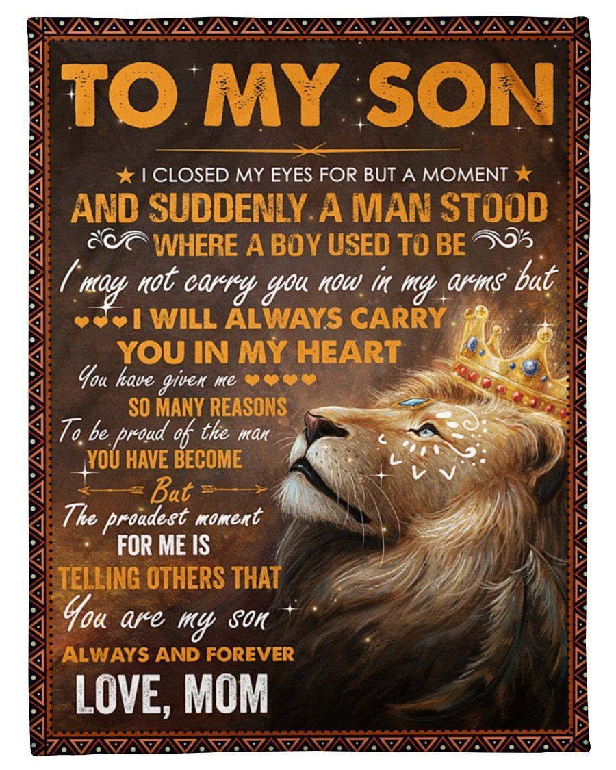 Lion I Closed My Eyes For A Moment Mama To Son Fleece Blanket Fleece Blanket