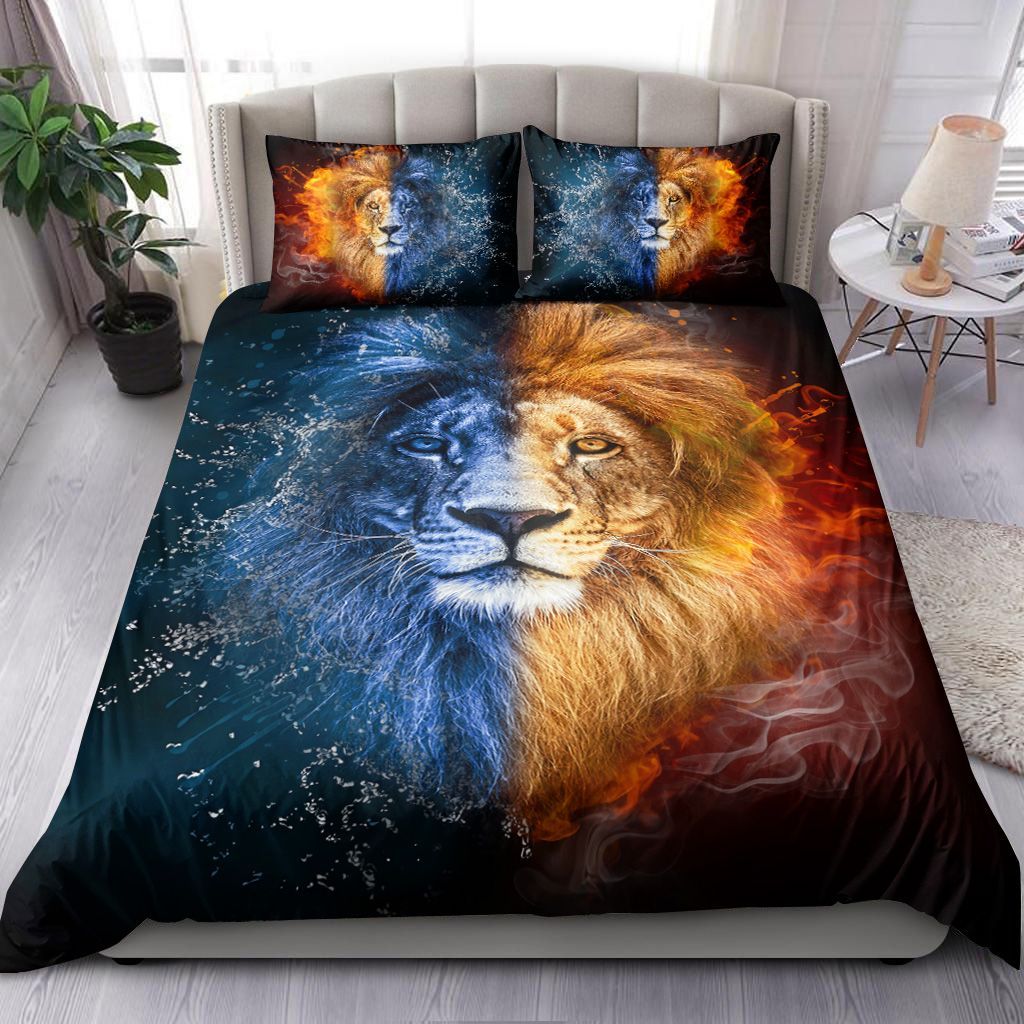Lion In Fire And Water Bedding Set