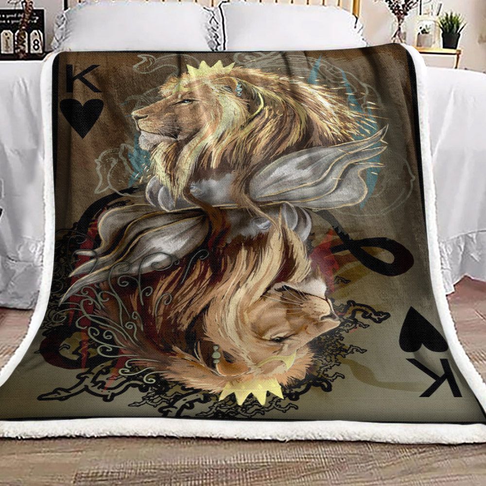 Lion King Card Sherpa Fleece Blanket