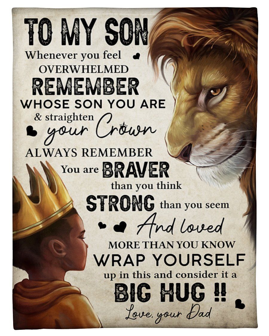 Lion King Dad To Son Loved More Than You Know Fleece Blanket Fleece Blanket