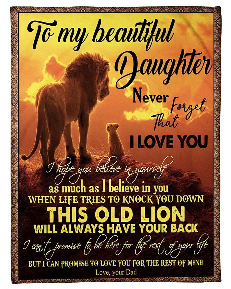 Lion King To My Beautiful Daughter Love Your Dad Fleece Blanket