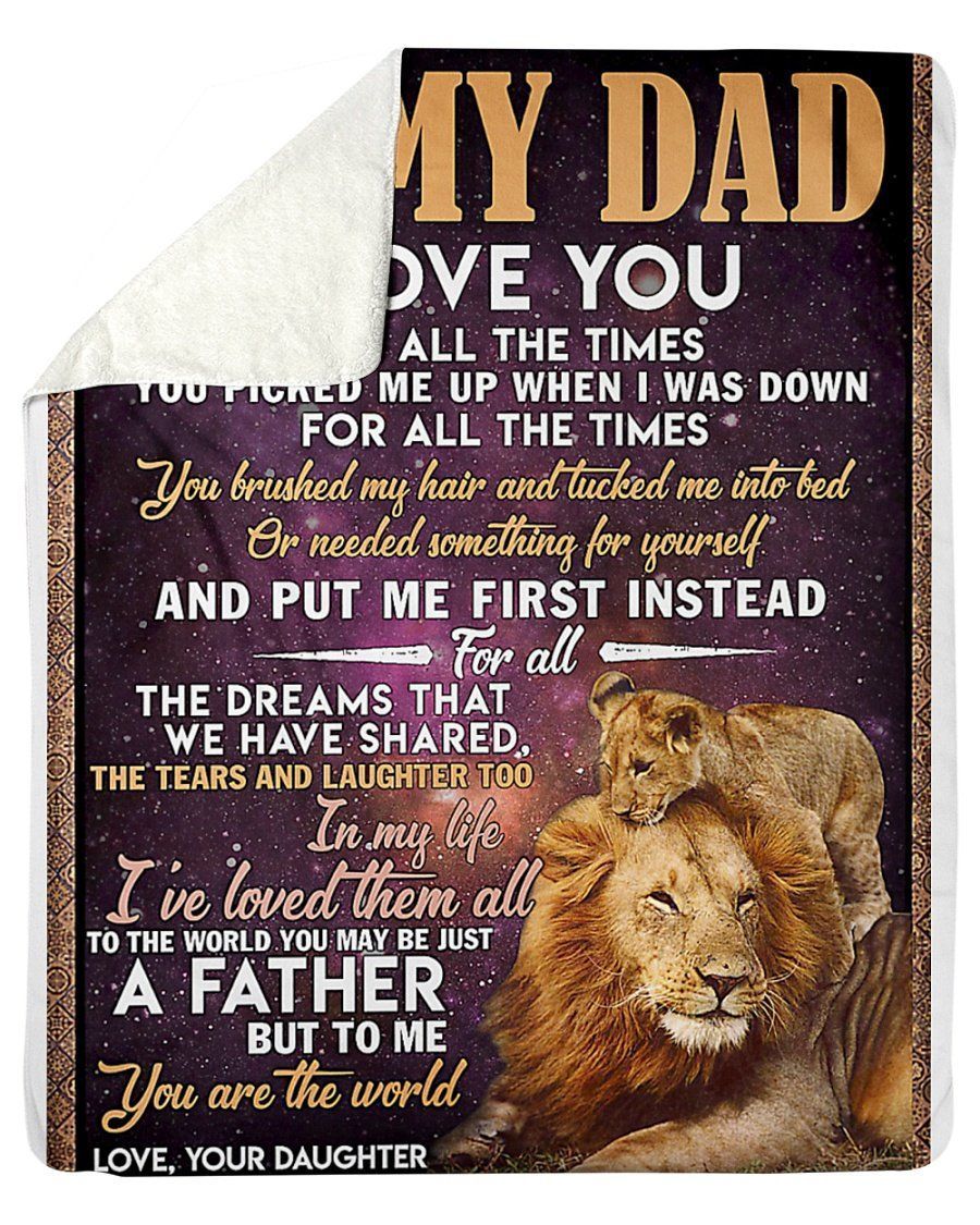 Lion King To My Dad Love Your Daughter Father’s Day Gift Fleece Blanket