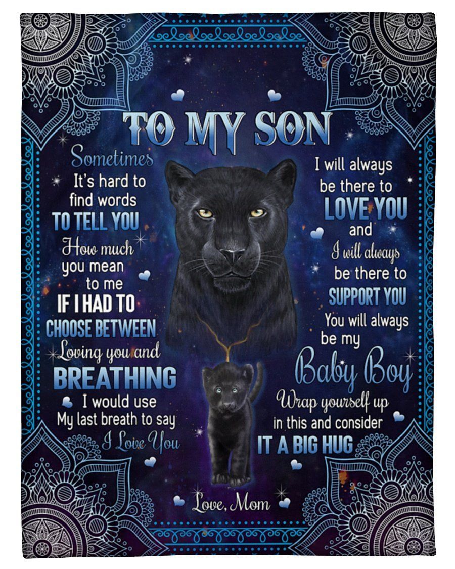 Lion Mama To Son Fleece Blanket Black Panther Always Be There Fleece Blanket