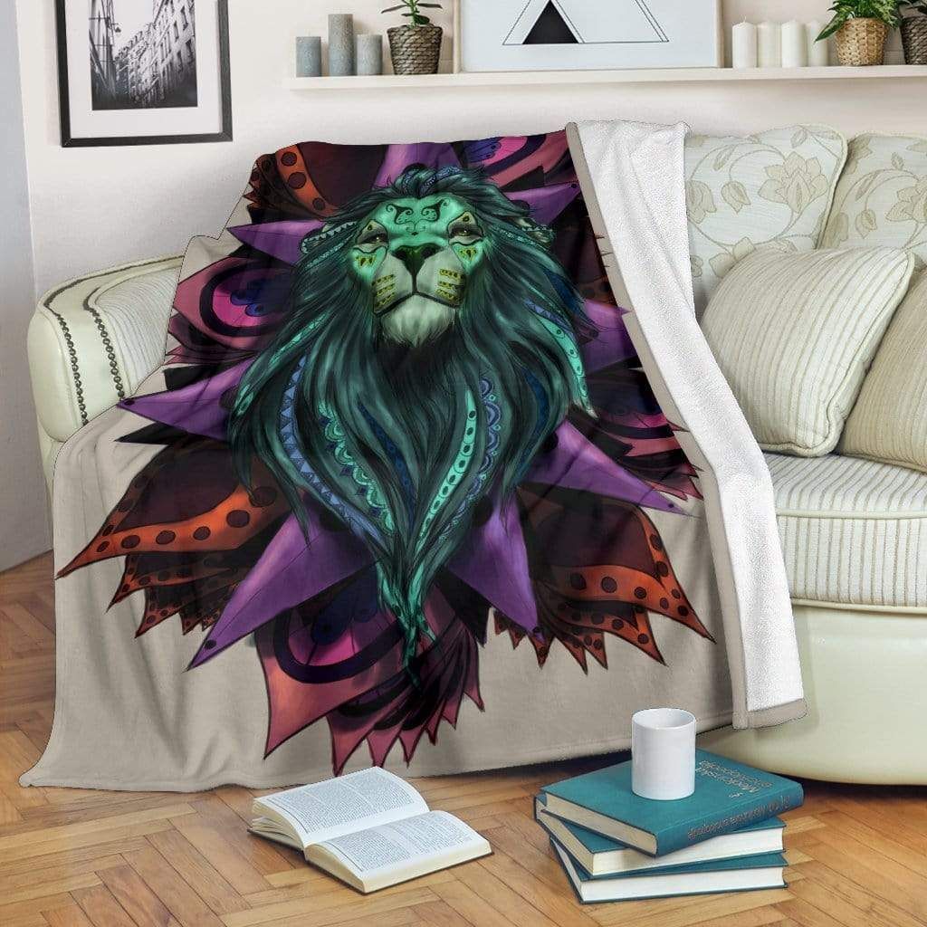 Lion Mandala Sherpa Fleece Blanket