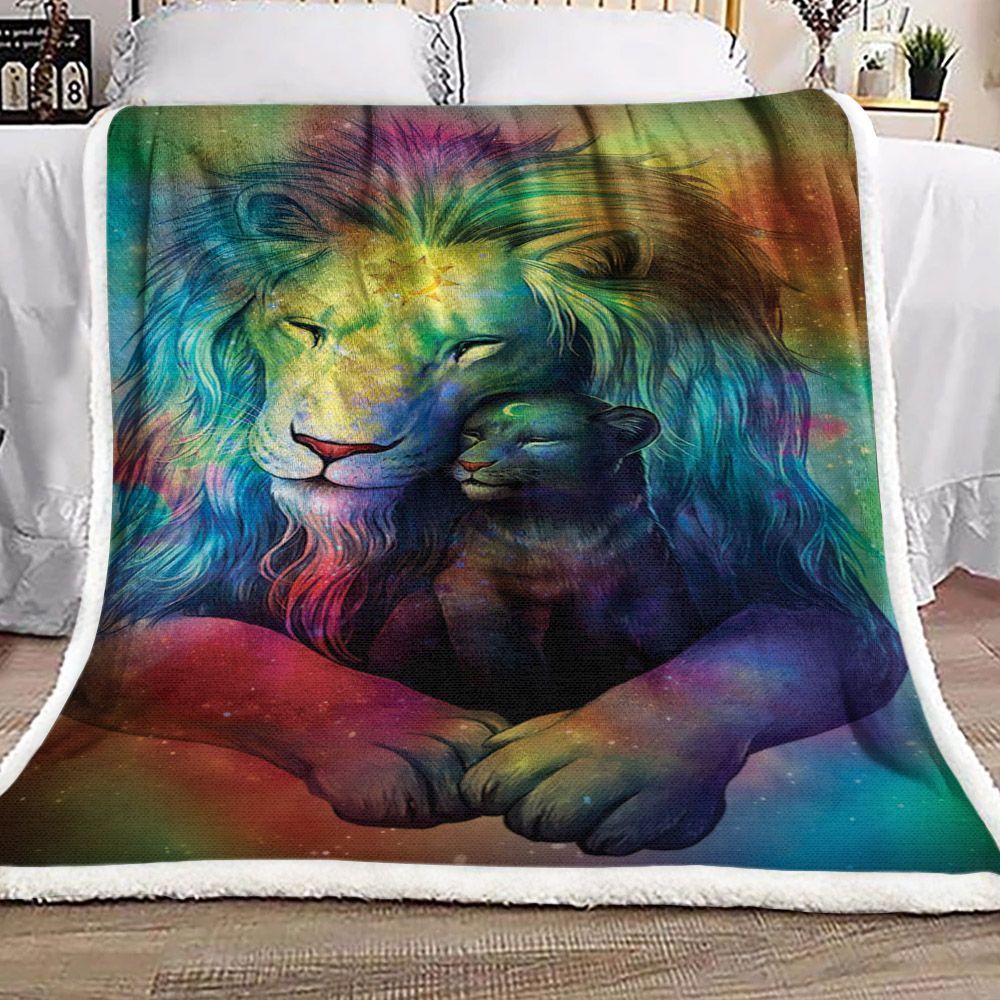 Lion Sherpa Fleece Blanket