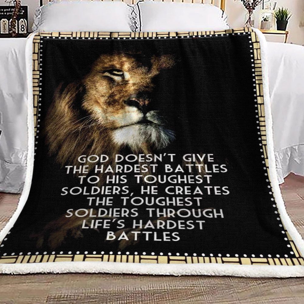 Lion Sherpa Fleece Blanket