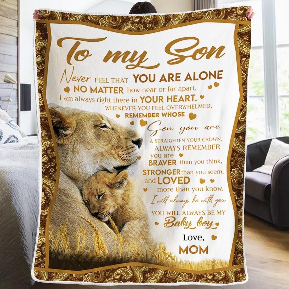 Lion Mom Gift For Son You Are Stronger Than You Seem Fleece Blanket