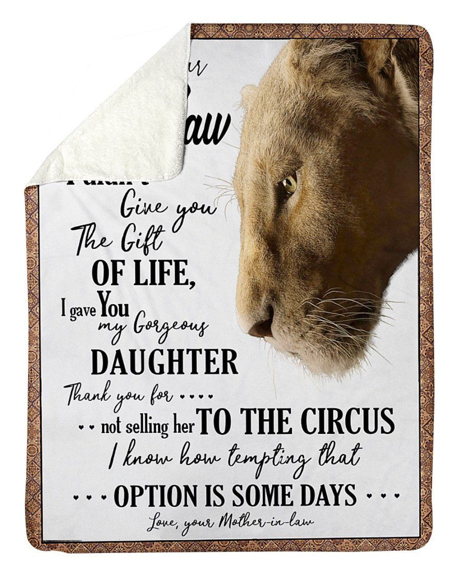 Lion Mom To Son In Law Sherpa Fleece Blanket