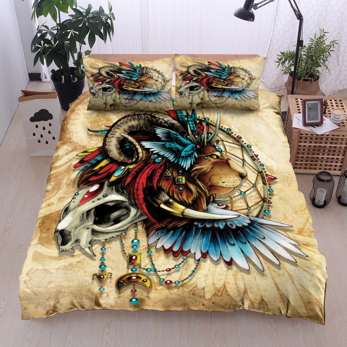 Lion Native American Bedding Set