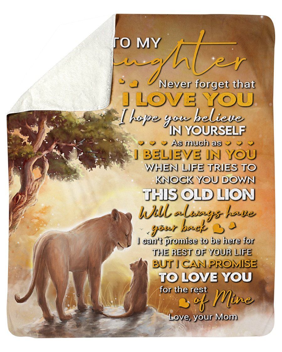 Lion Never Forget That I Love U Mom To Daughter Fleece Blanket Sherpa Blanket