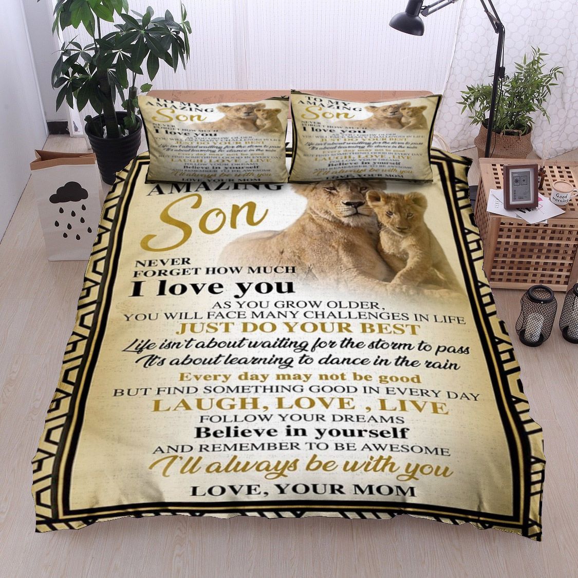 Lion Son And Mom Bedding Set