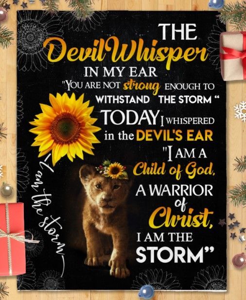 Lion The Devil Whisper In My Ear Sherpa Fleece Blanket