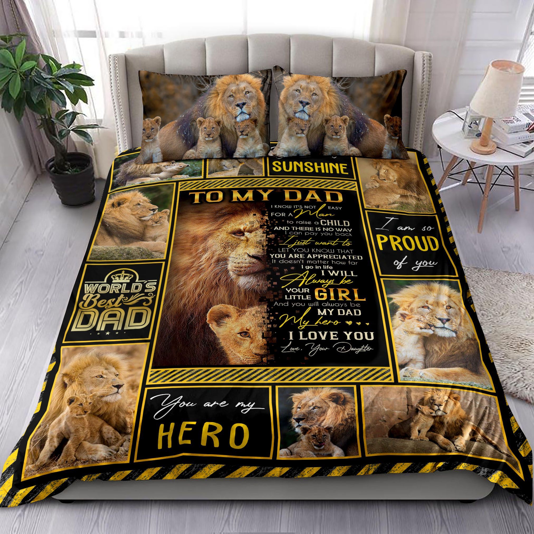Lion To My Dad I Love You Bedding Set