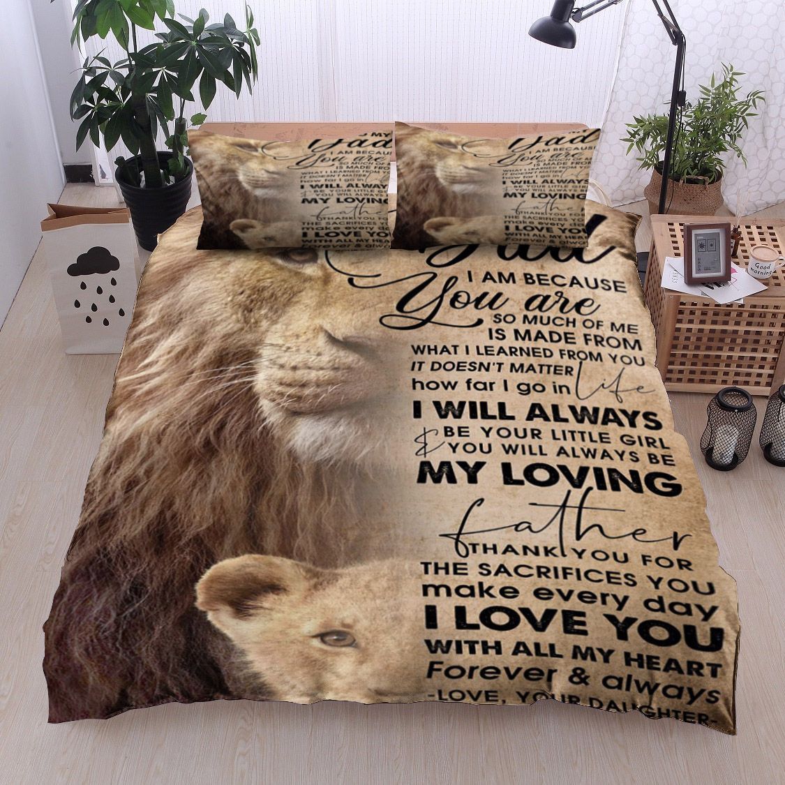 Lion To My Dad Love Your Daughter Bedding Set