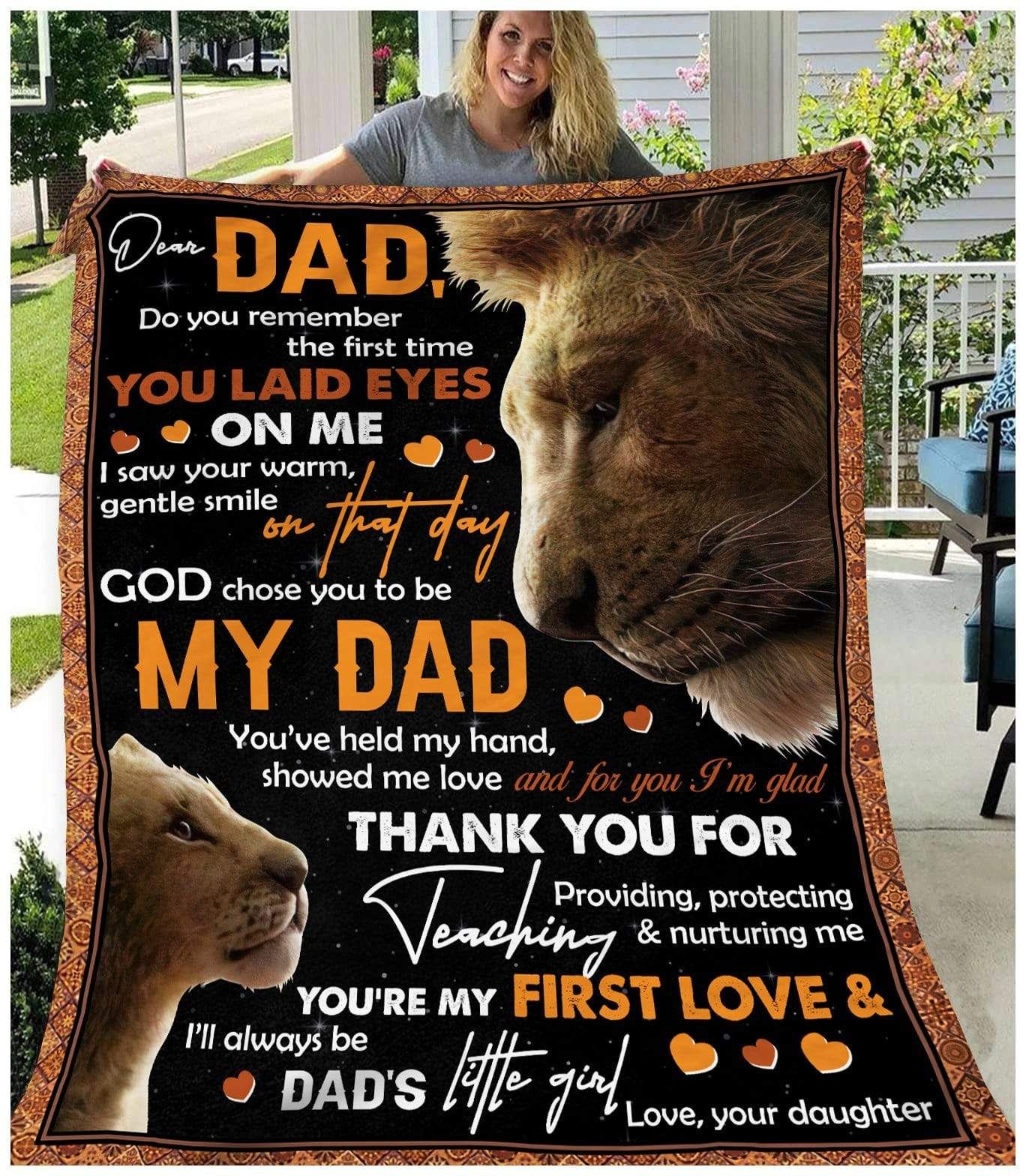 Lion To My Dad Fleece Blanket