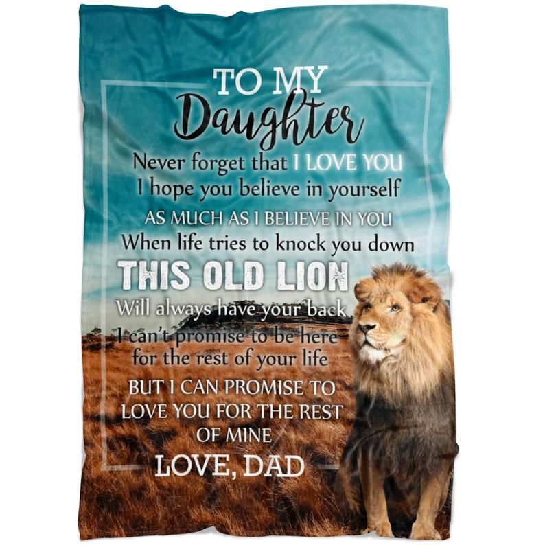 Lion To My Daughter Sherpa Fleece Blanket
