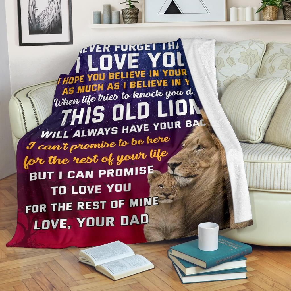 Lion To My Daughter Sherpa Fleece Blanket