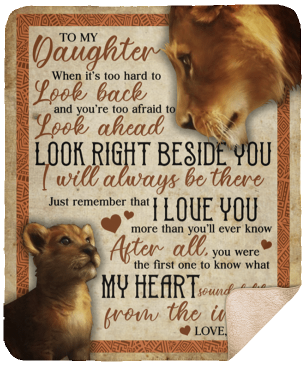 Lion To My Daughter Sherpa Fleece Blanket