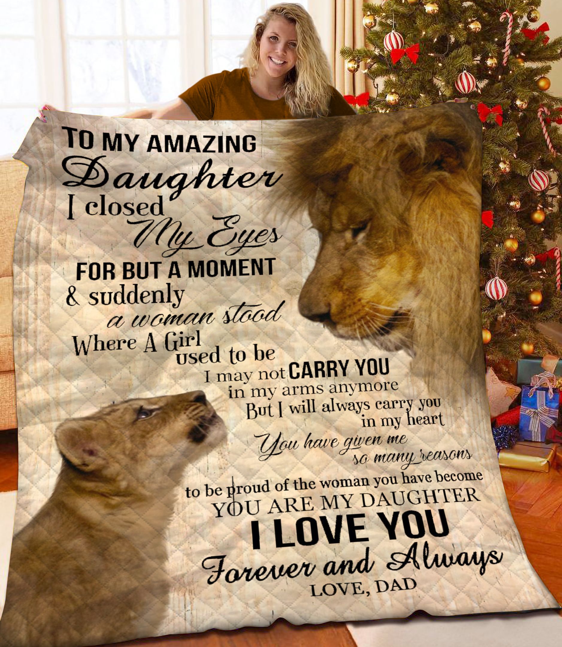Lion To My Daughter DPT101104TK Quilt Blanket