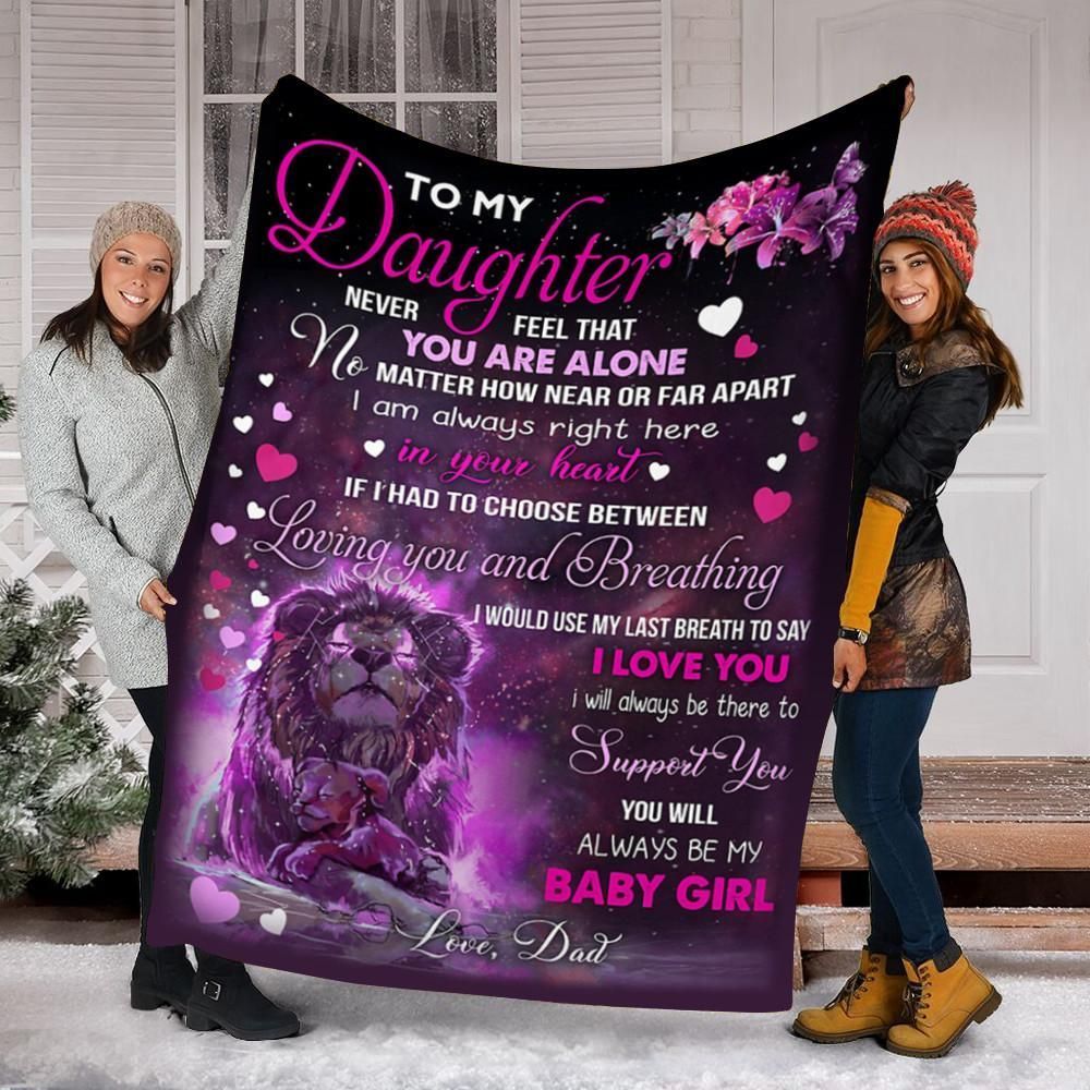 Lion To My Daughter Sherpa Fleece Blanket