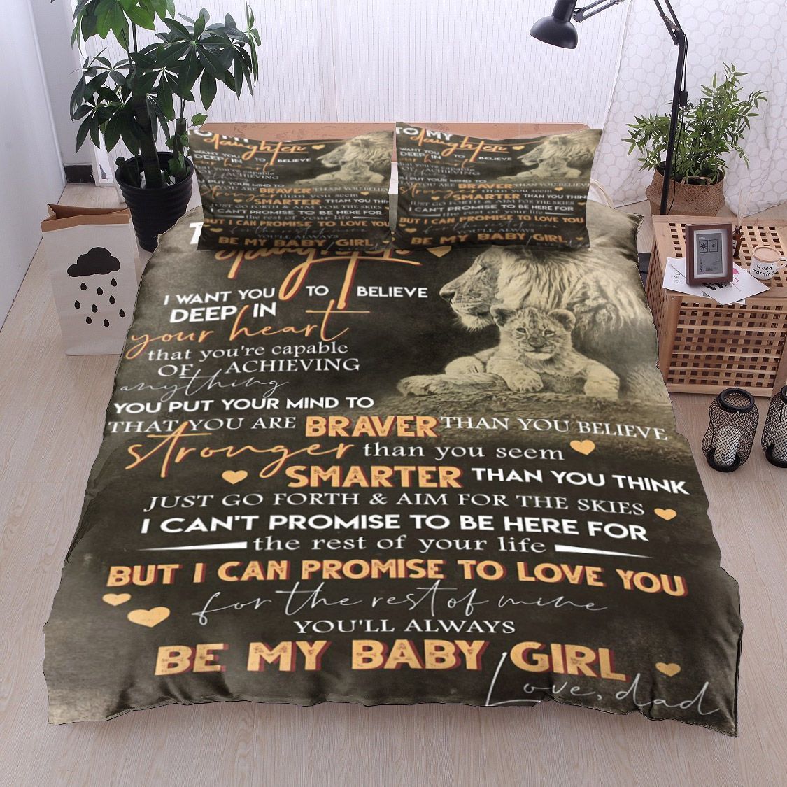 Lion To My Daughter Love Dad Bedding Set