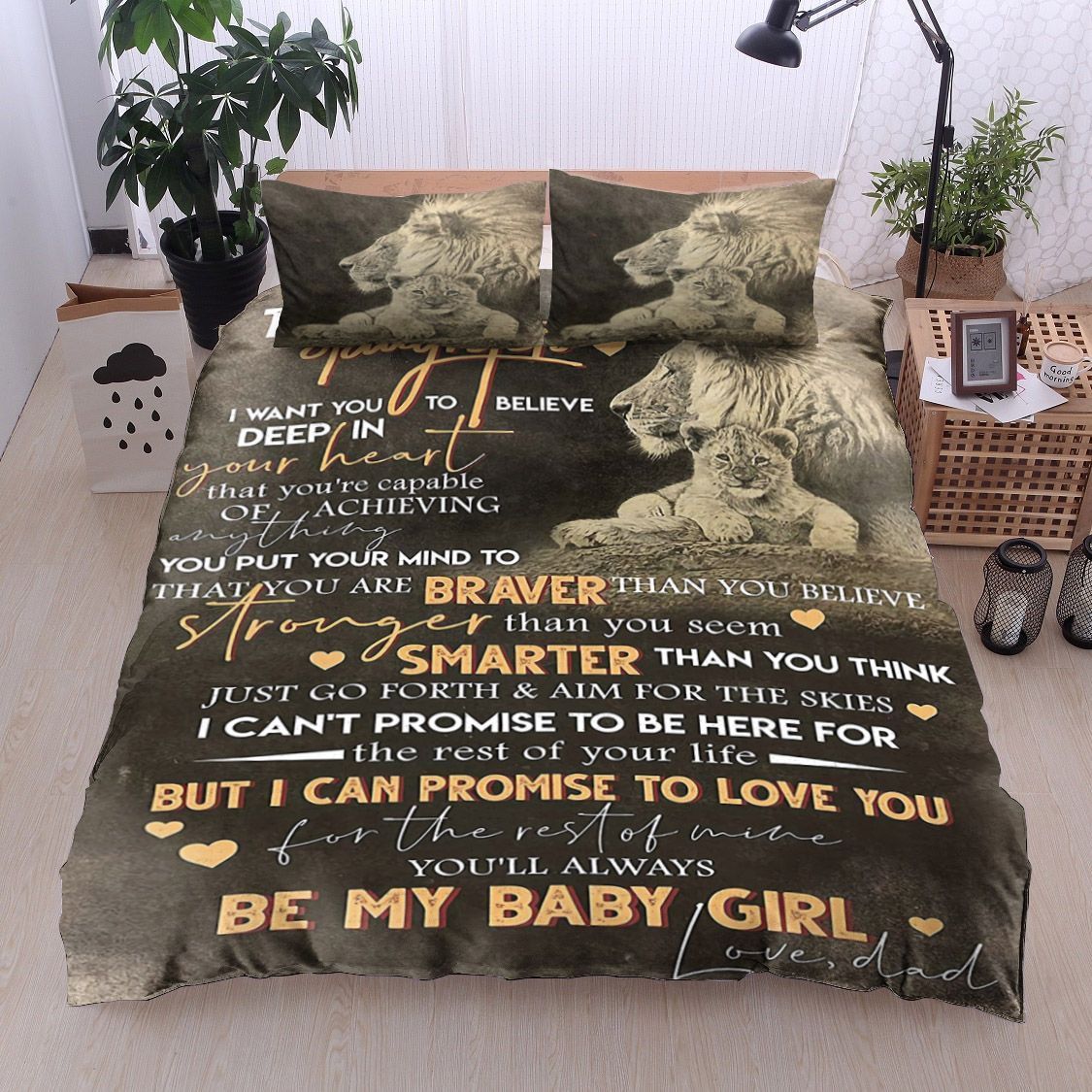Lion To My Daughter Love Dad Bedding Set