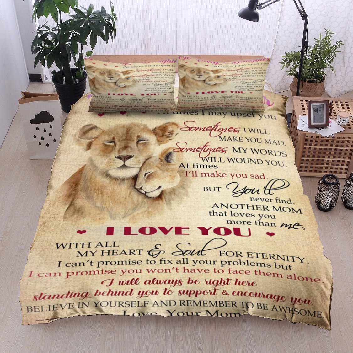 Lion To My Daughter Love Mom Bedding Set