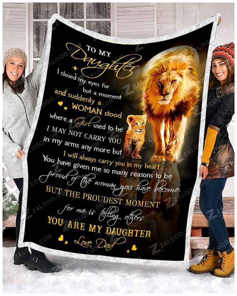 Lion To My Daughter You Are My Daughter Love Dad Sherpa Fleece Blanket