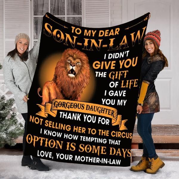 Lion To My Dear Son In Law Sherpa Fleece Blanket