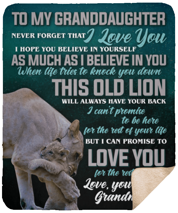 Lion To My Granddaughter Sherpa Fleece Blanket