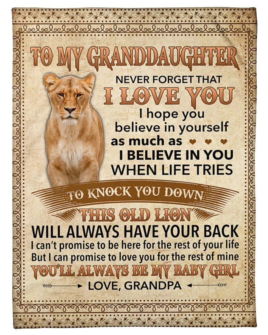 Lion To My Granddaughter Never Forget That Fleece Blanket Fleece Blanket