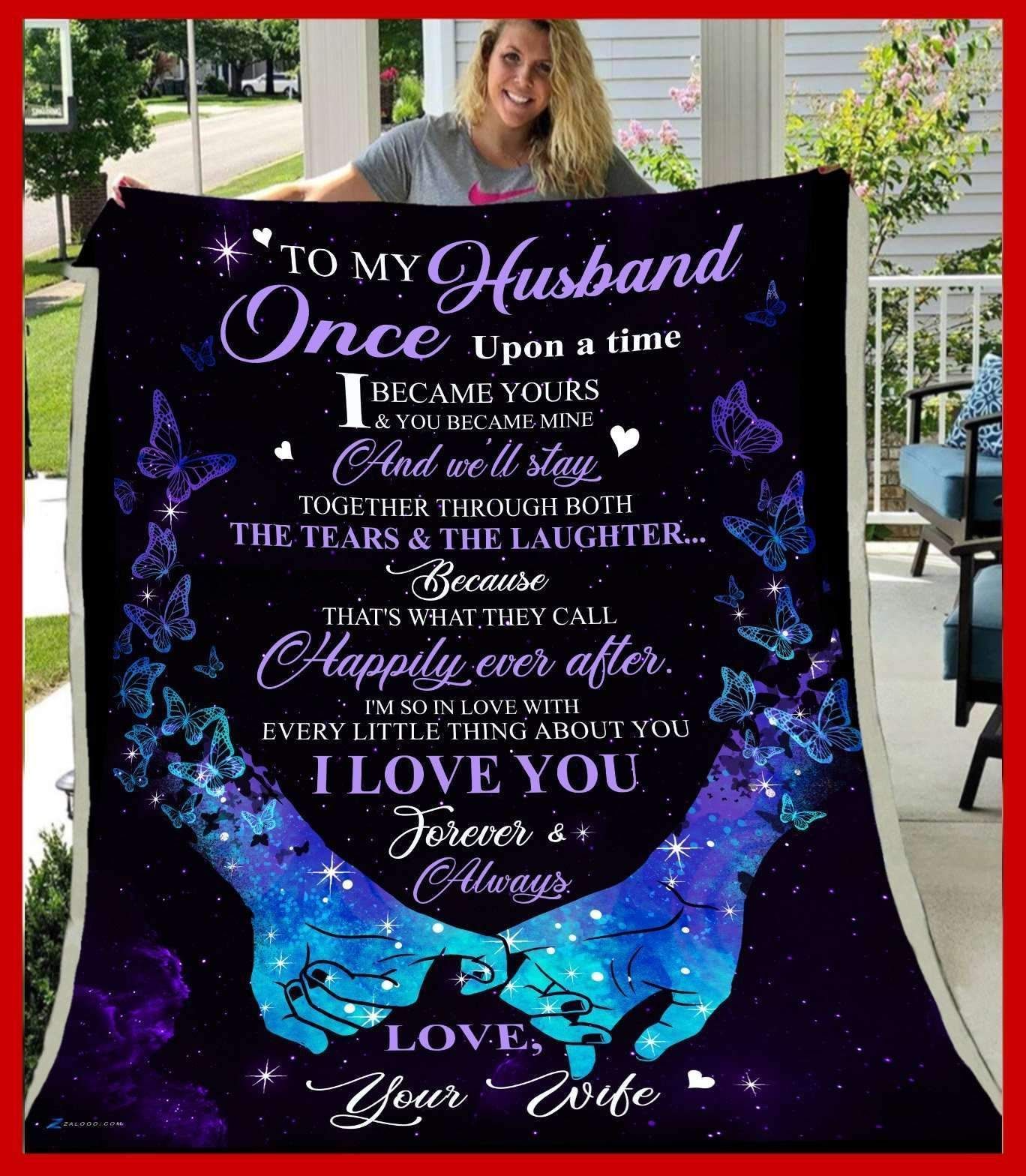 Lion To My Husband God Blessed The Broken Road Sherpa Fleece Blanket